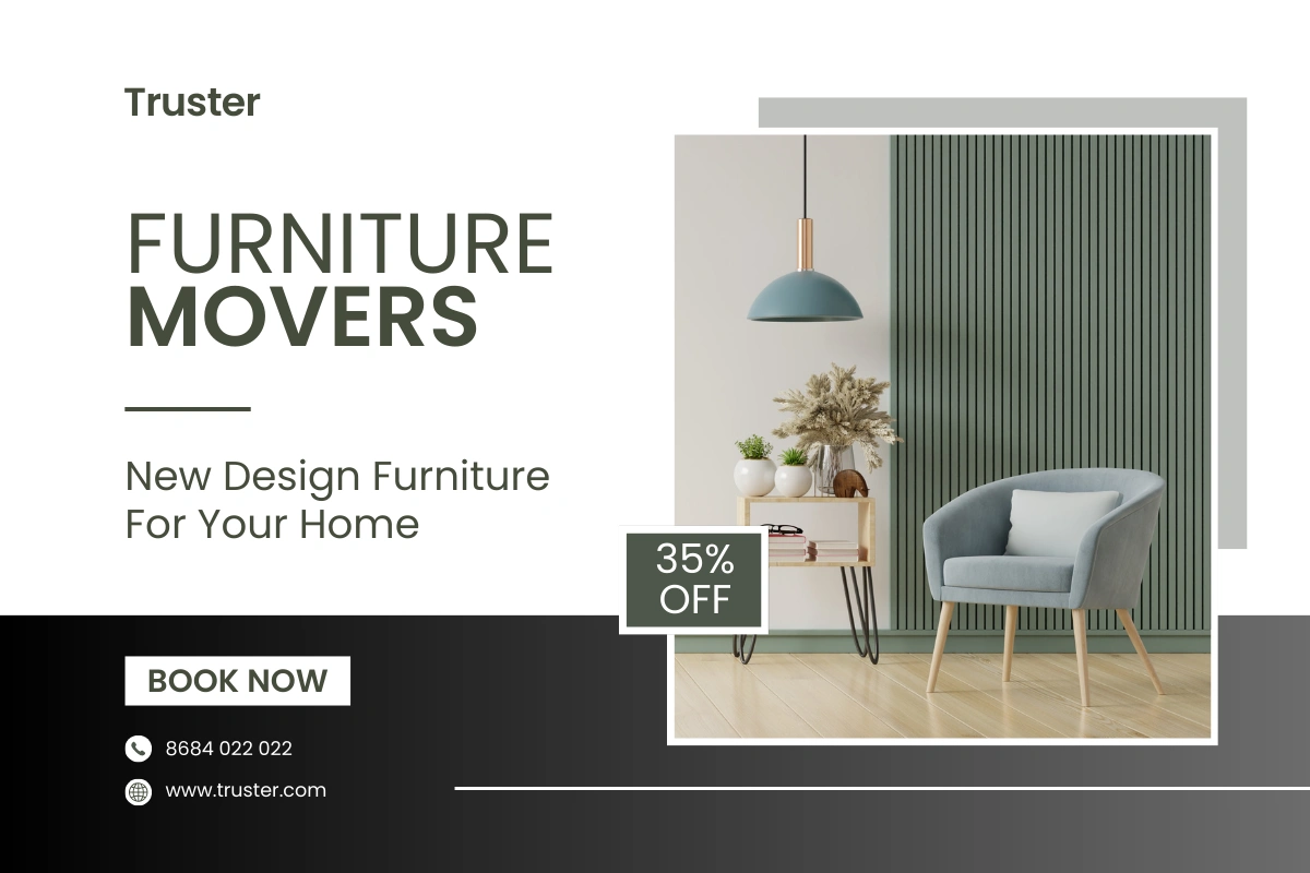 Team moving wrapped furniture