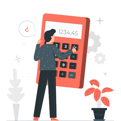 Person with calculator